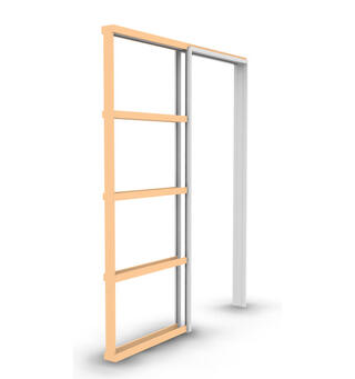 Skyvedørskarm Hvit 90 x 210 NCS S 0502-Y - 98 mm stender(82,6x204)